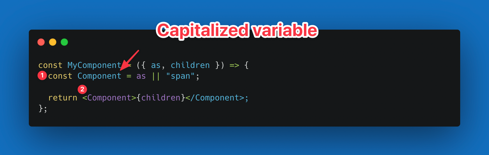 Using a capitlized variable